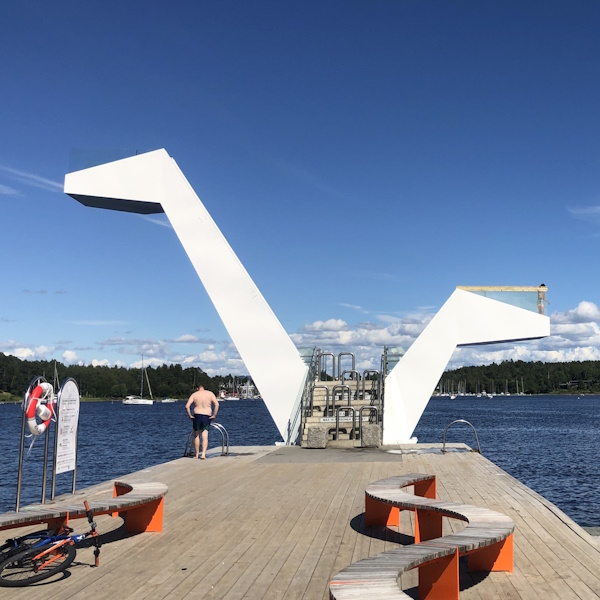 Sprungtürme am Kadettenstrand bei Oslo